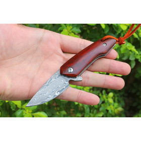 New Style Damascus Steel King  Folding Pocket Knife G10 Handle Hardness Outdoor Knife Hunting Hiking Survival Knife UD406605
